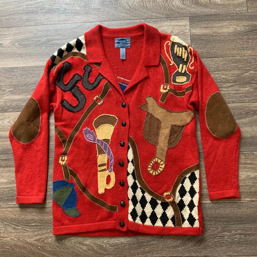 Cambridge Dry Goods horse equestrian sweater S